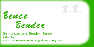 bence bender business card
